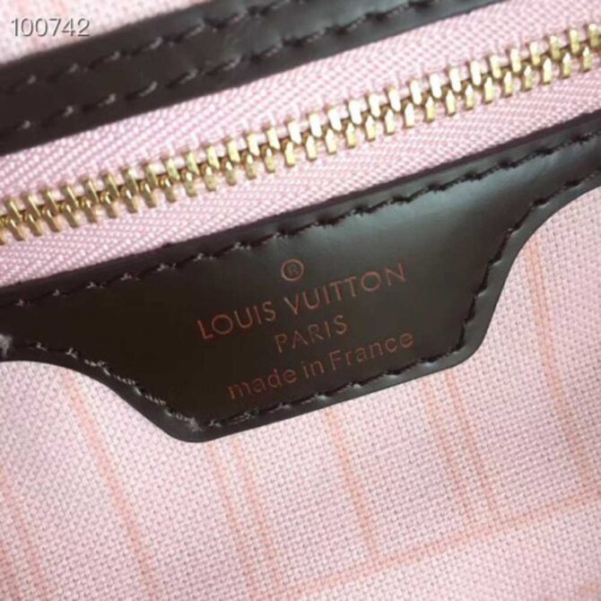 Louis Vuittom damier ebene Canvas Neverfull MM Bag Rose Ballerine N41603
