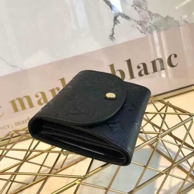 Louis Vuitton Replica Ariane Monogram Empreinte Leather Short Wallet M64148 Noir