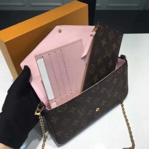 Louis Vuitton Replica Bird Pochette Felicie Chain Wallet Bag M62415 Pink 2017(KD-722402)