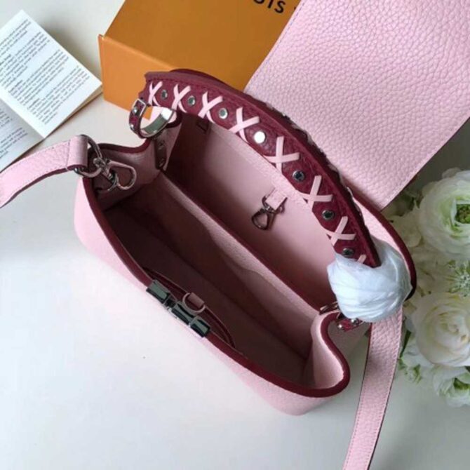 Louis Vuitton Replica Capucines BB Bag Braided Threads Handle M52384 Bubble Gum