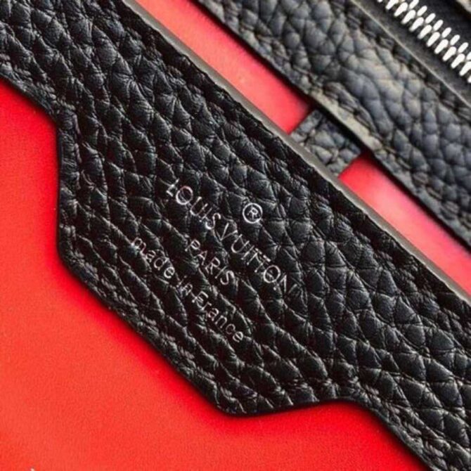 Louis Vuitton Replica Capucines BB Bag Colorblock Black/Apricot/Red