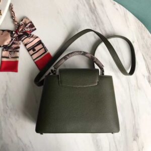 Louis Vuitton Replica Capucines BB Bag Python Handle Army Green