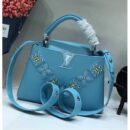 Louis Vuitton Replica Capucines BB Flower Smile Top Handle Bag M94519 Blue 2018