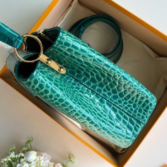 Louis Vuitton Replica Capucines BB Top Handle in Crocodilien Leather N92175 Green 2018