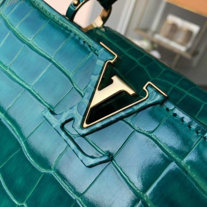 Louis Vuitton Replica Capucines BB Top Handle in Crocodilien Leather N92175 Green 2018