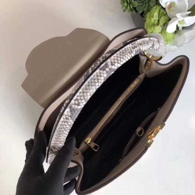 Louis Vuitton Replica Capucines MM Bag Python Handle N91711 Galet