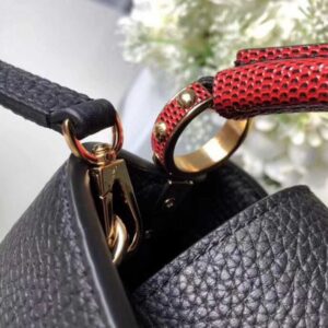 Louis Vuitton Replica Capucines Mini Bag Lizard Handle N94048 Noir Rouge