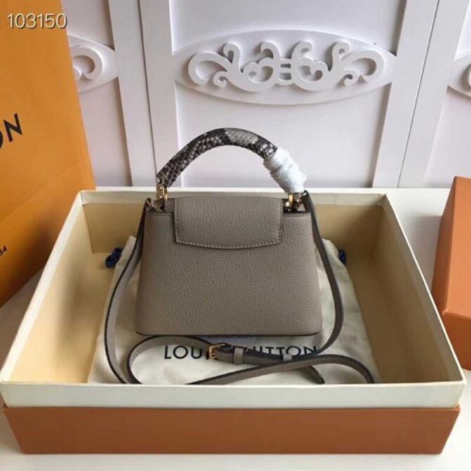 Louis Vuitton Replica Capucines Mini Bag Python Handle Galet
