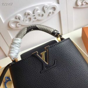 Louis Vuitton Replica Capucines Mini Bag Python Handle Noir