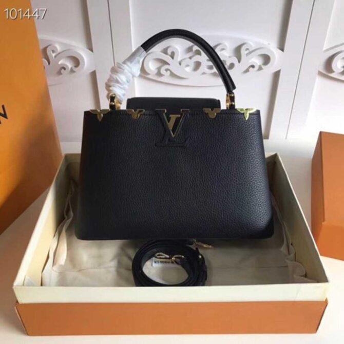 Louis Vuitton Replica Capucines PM Bag Blooms Crown M54663 Black