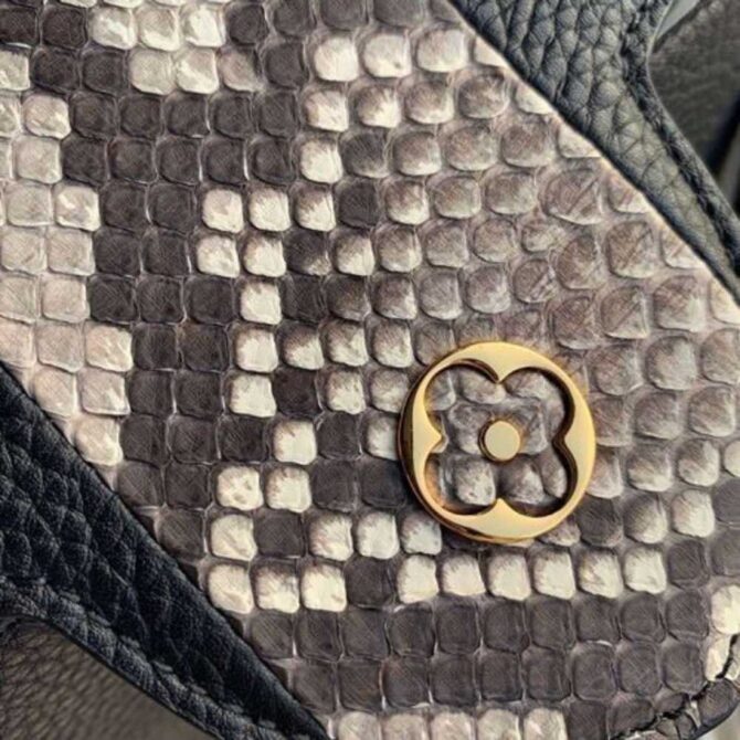 Louis Vuitton Replica Capucines PM Bag Central Stripe Python Black