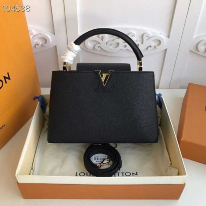 Louis Vuitton Replica Capucines PM Bag M42259 Black/Gold