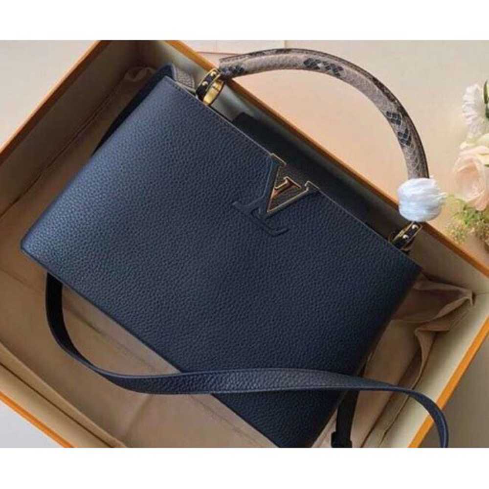Louis Vuitton Replica Capucines PM Bag Python Handle N94100 Bleu Marine