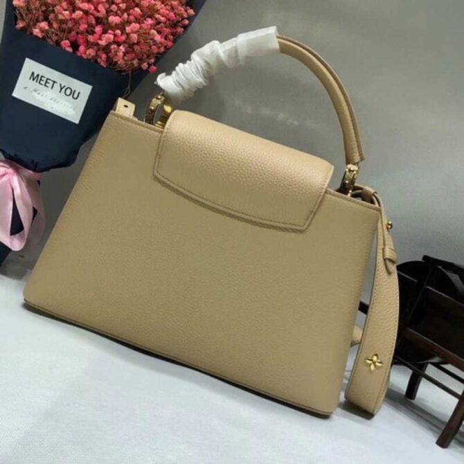 Louis Vuitton Replica Capucines PM Flower Smile Top Handle Bag M51384 Beige 2018