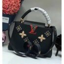 Louis Vuitton Replica Capucines PM Flower Smile Top Handle Bag M51384 Black 2018