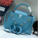 Louis Vuitton Replica Capucines PM Flower Smile Top Handle Bag M51384 Blue 2018