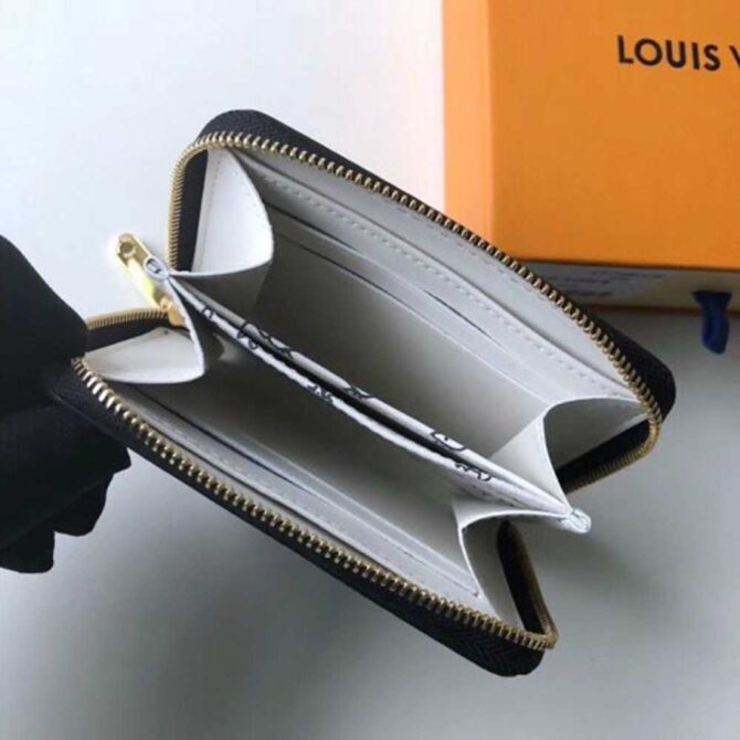 Louis Vuitton Replica Catogram Monogram Canvas Zippy Coin Purse M63884 Black/White 2018