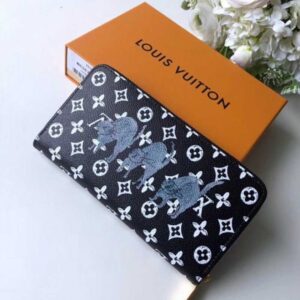 Louis Vuitton Replica Catogram Monogram Canvas Zippy Wallet M63875 Black/White 2018