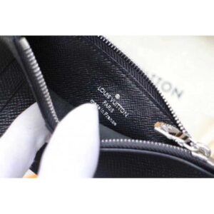 Louis Vuitton Replica Coin Card Holder Black Taiga leather M62914