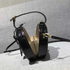 Louis Vuitton Replica Croco Pattern Petite Boite Chapeau Bag Black 2018