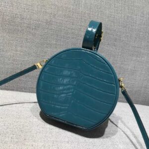Louis Vuitton Replica Croco Pattern Petite Boite Chapeau Bag Cyan 2018