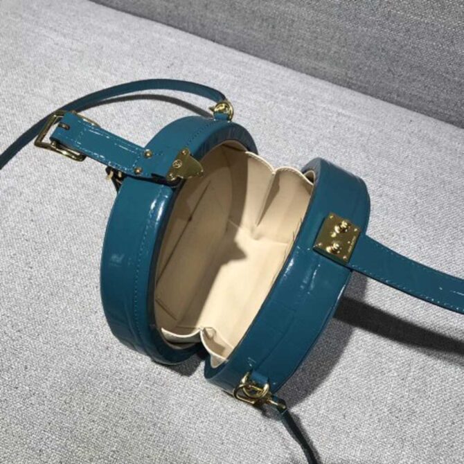 Louis Vuitton Replica Croco Pattern Petite Boite Chapeau Bag Cyan 2018