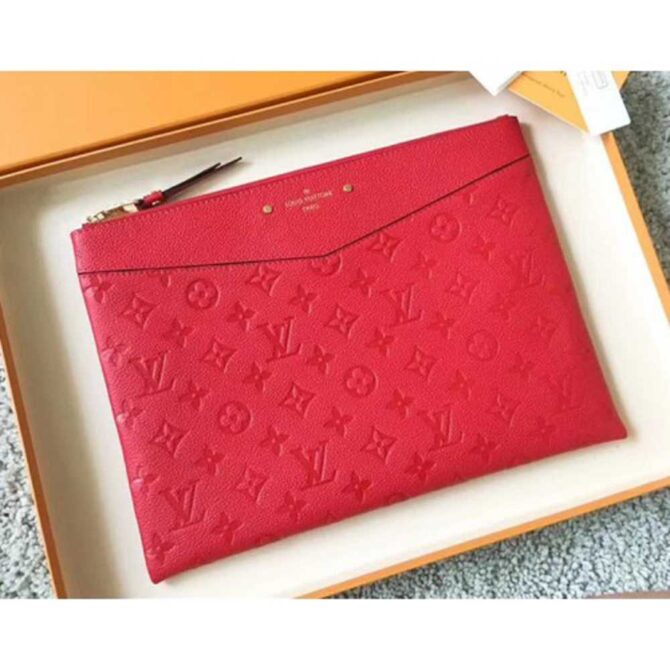 Louis Vuitton Replica Daily Pouch in Monogram Empreinte Leather M62938 Red