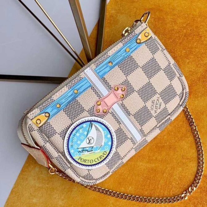 Louis Vuitton Replica Damier Azur Canvas Mini Pochette Accessoires Bag Trunks N61005