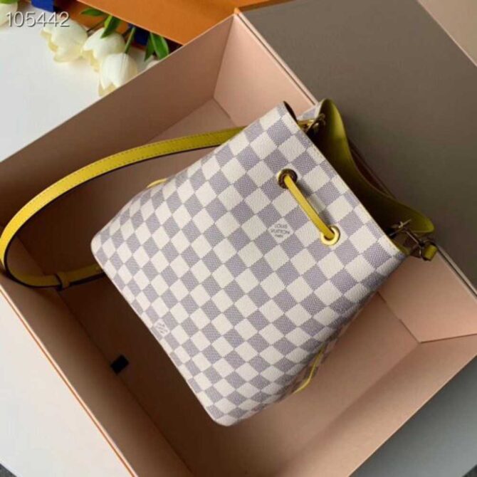 Louis Vuitton Replica Damier Azur Canvas NeoNoe Bucket Bag N40151 Pineapple 2019