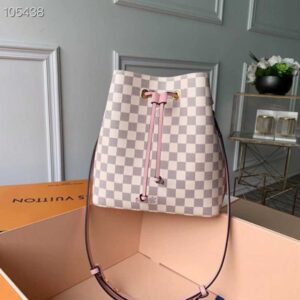 Louis Vuitton Replica Damier Azur Canvas NeoNoe Bucket Bag N40152 Eau de Rose 2019