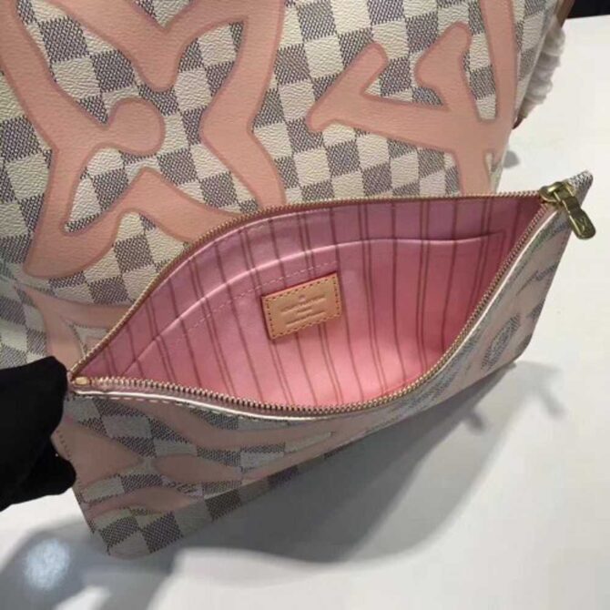 Louis Vuitton Replica Damier Azur Canvas Nerverfull MM Tote Bag N41050 Pink 2017