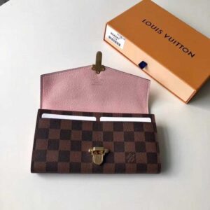 Louis Vuitton Replica Damier Canvas Clapton Wallet N64447 Pink 2018