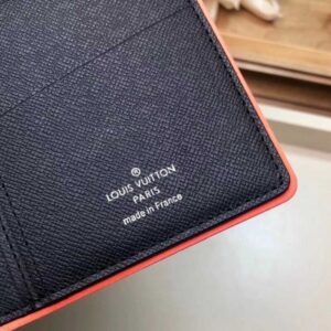 Louis Vuitton Replica Damier Cobalt Canvas Brazza Wallet Orange Logo 2019
