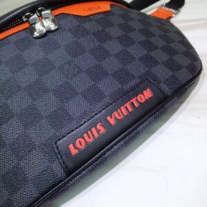 Louis Vuitton Replica Damier Cobalt Canvas Discover Bumbag Bag Orange Logo 2019