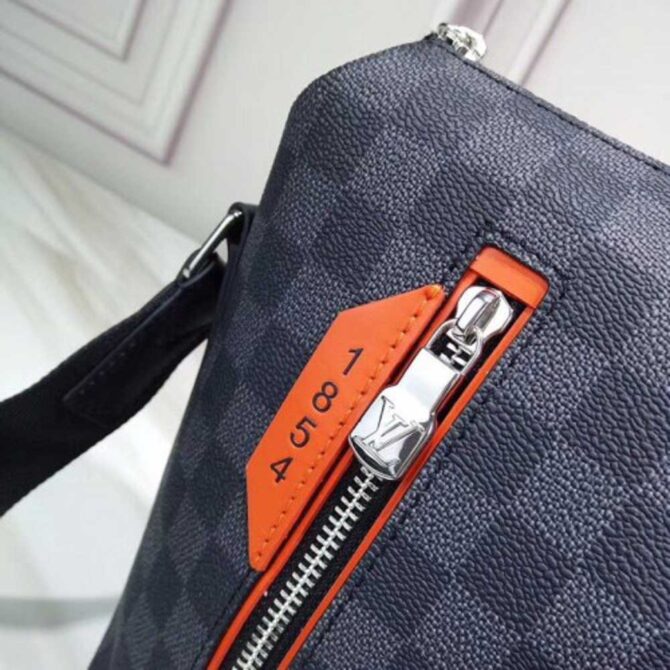 Louis Vuitton Replica Damier Cobalt Canvas Discovery Messenger PM Bag Orange Logo 2019