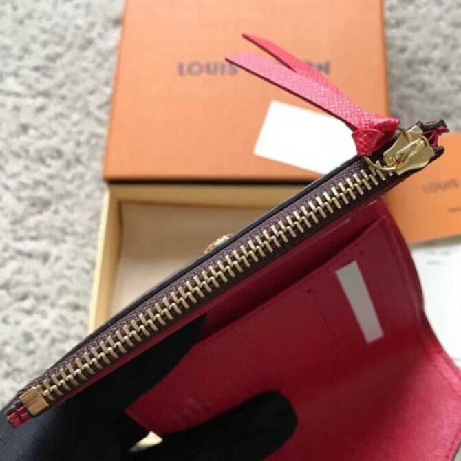 Louis Vuitton Replica Damier Ebene Canvas Envelop Victorine Wallet N41659 Red