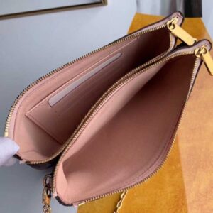 Louis Vuitton Replica Damier Ebene Canvas Pochette Double Zip Bag N60254 2019