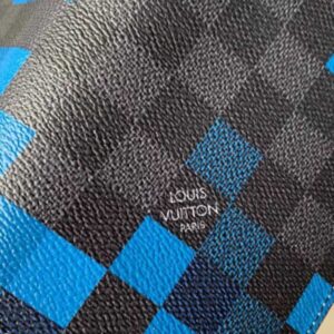 Louis Vuitton Replica Damier Graphite Pixel Canvas Brazza Wallet N60162 Blue 2019