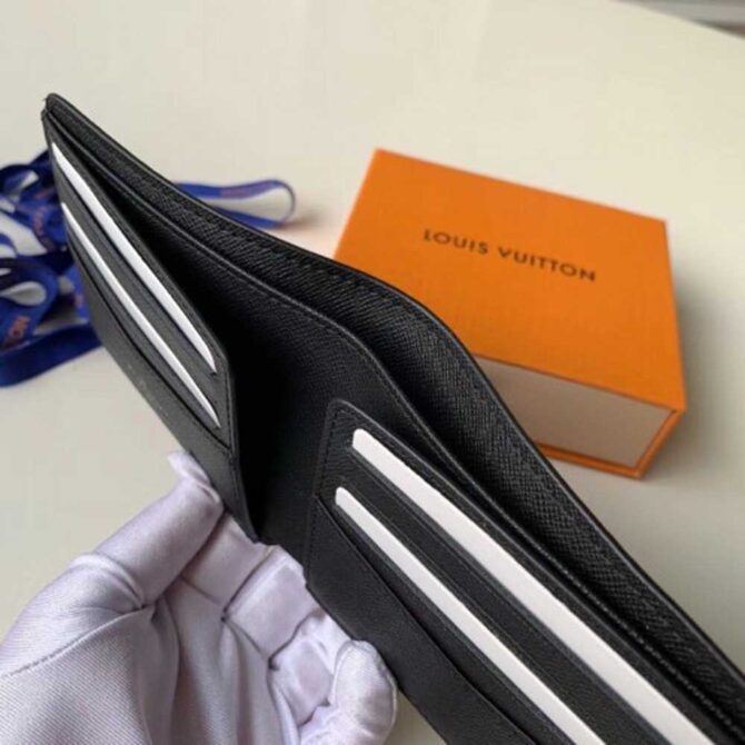 Louis Vuitton Replica Damier Graphite Pixel Canvas Slender Wallet N60180 Blue 2019