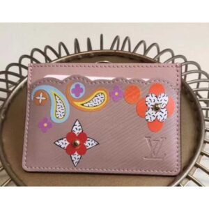 Louis Vuitton Replica Epi Leather Card Holder with Monogram flower M62068 Pink