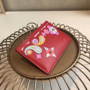 Louis Vuitton Replica Epi Leather Card Holder with Monogram flower M62068 Red