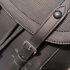 Louis Vuitton Replica Epi Leather Christopher PM Backpack Bag M55138 Black with LV Replica Logo
