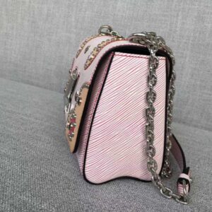 Louis Vuitton Replica Epi Leather Patches & Studs Twist MM Bag Pink 2017