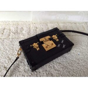 Louis Vuitton Replica Epi Leather Trim Petite Malle Bag black