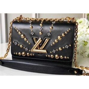 Louis Vuitton Replica Epi Leather and Flower Studs Twist MM Bag M52510 Black 2019