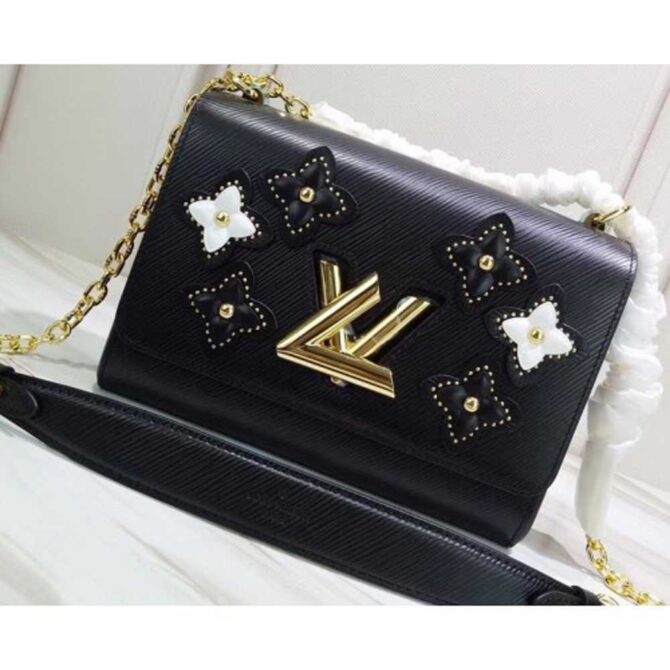 Louis Vuitton Replica Epi Leather and Studded Twist MM Bag M53762 Black 2019