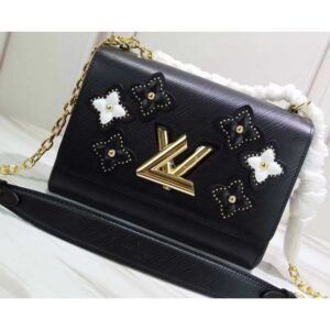 Louis Vuitton Replica Epi Leather and Studded Twist MM Bag M53762 Black 2019