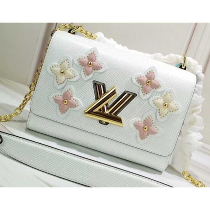Louis Vuitton Replica Epi Leather and Studded Twist MM Bag White 2019