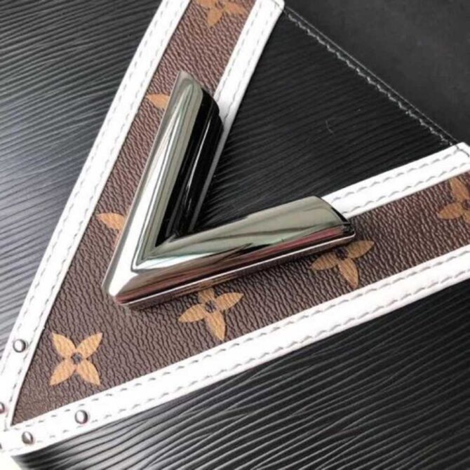 Louis Vuitton Replica Epi Monogram Canvas Chevron Stud Twist MM Bag Black 2018