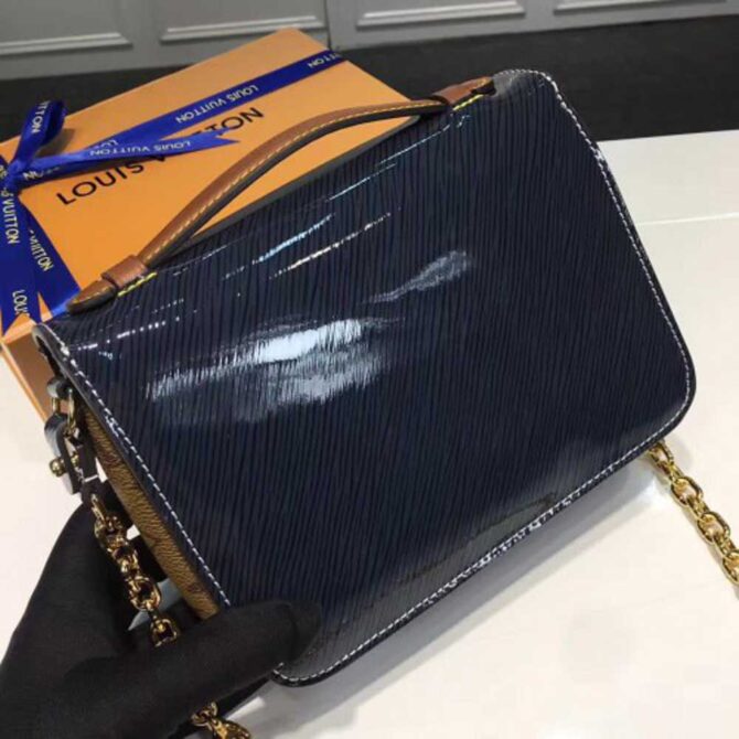 Louis Vuitton Replica Epi Shiny Leather Pochette Metis Mini Shoulder Bag M54991 Black 2017